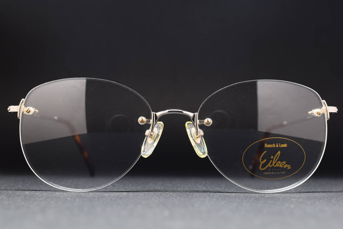 デッドストック Bausch & Lomb Eileen 575 W 54-18 ツーポイント メガネ サングラス フレーム ヴィンテージ ボシュロム リムレス 縁なし拍卖