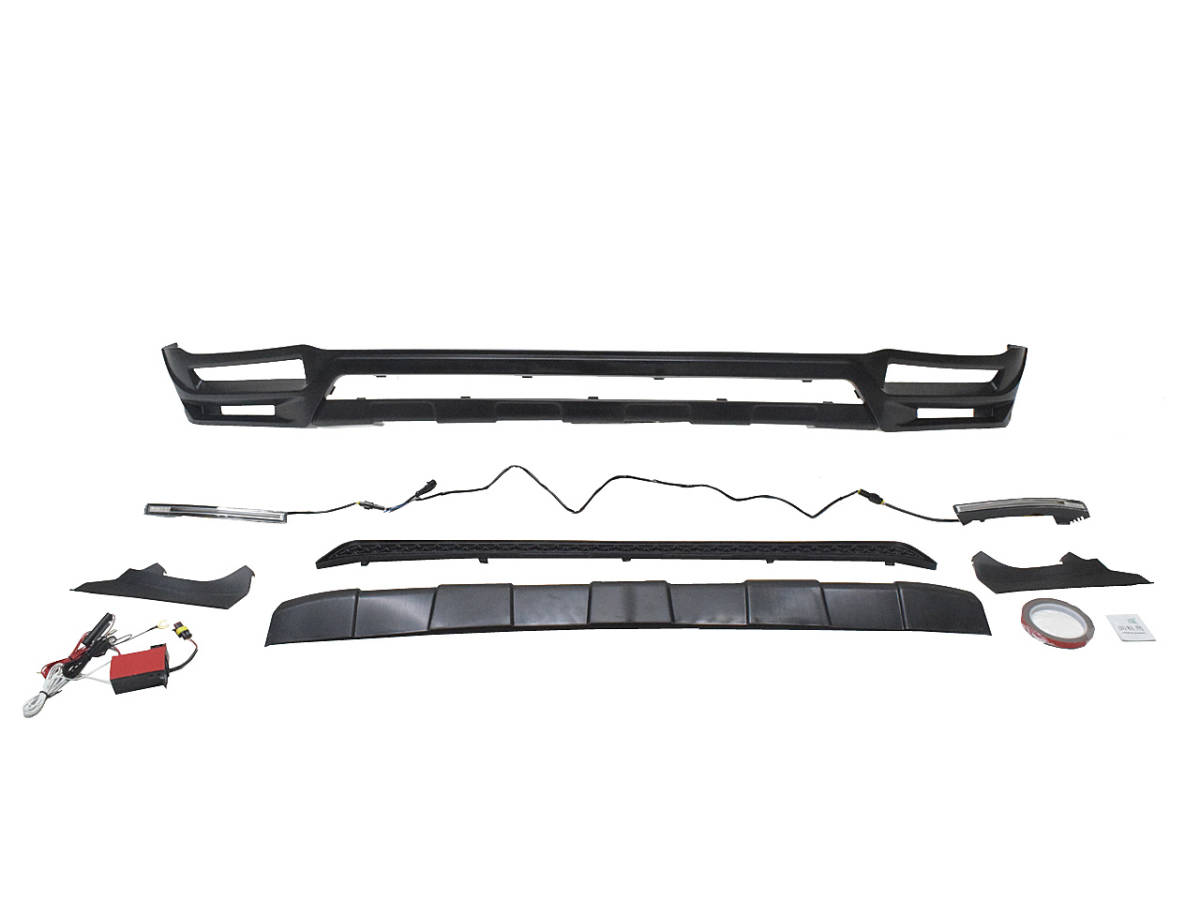 明日着 W463A W464 フロント リップスポイラー デイライト ノーマル対応 未塗装 ベンツ Gクラス ゲレンデ 国内発送 即納 カスタム エアロ拍卖