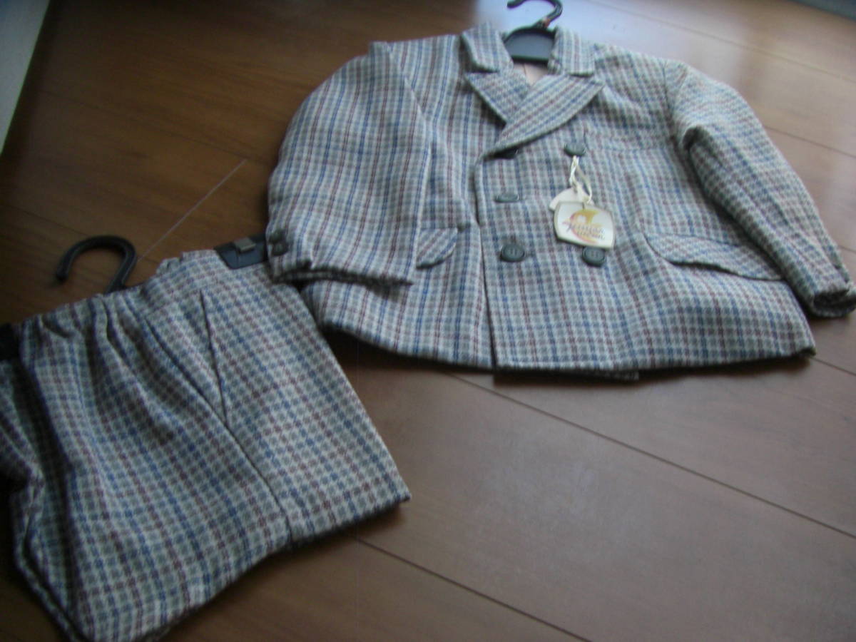昭和レトロ 5~6歳 スーツ 新品タグ付き 虫食いあり拍卖
