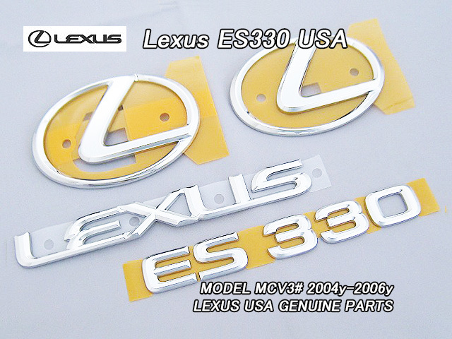 ウィンダムMCV30中期後期/LEXUS/レクサスES330純正USエンブレムセット-前後4点(04-06yモデル)/USDM北米仕様トヨタWINDOMシンボルLマークUSA拍卖
