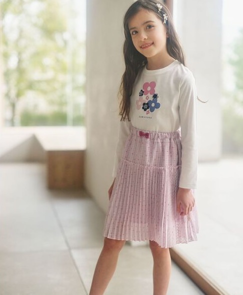 ■■202304即決■ 組曲新品サクラピンク Tiny Flower スカート 130拍卖