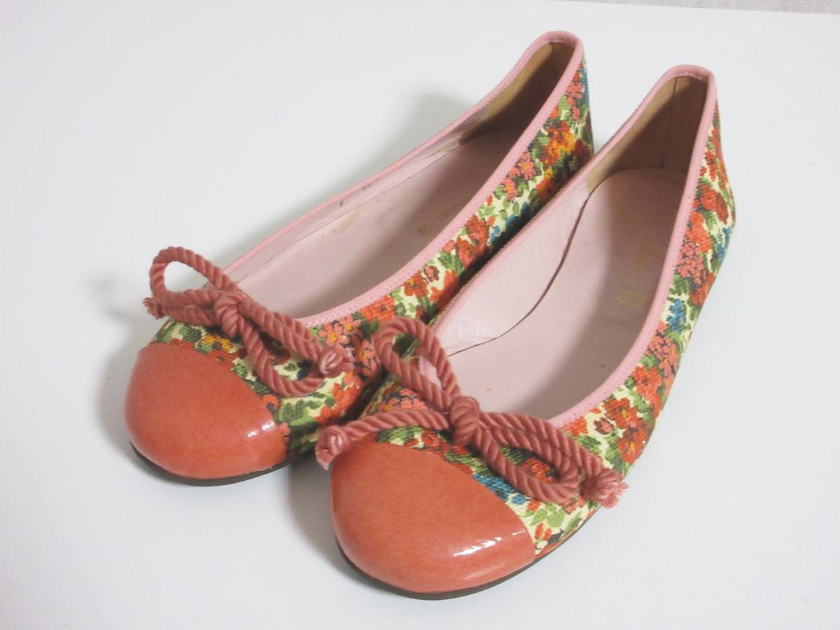 Pretty Ballerinas プリティバレリーナ リボン バレエシューズ フラットシューズ 花柄 37 irmri hj826拍卖