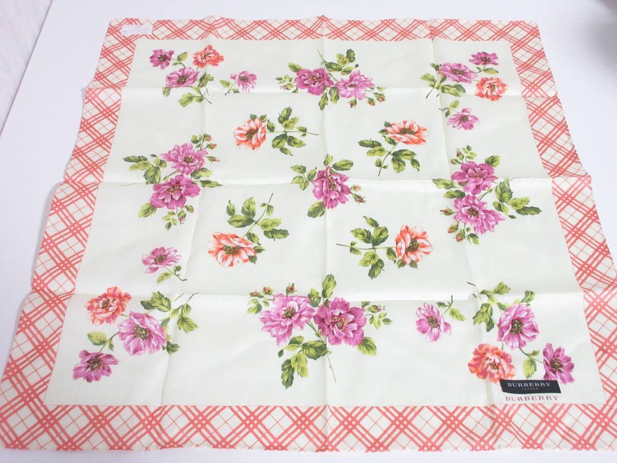 未使用 BURBERRY バーバリー ハンカチ 花柄 コットン irmri yg3835拍卖