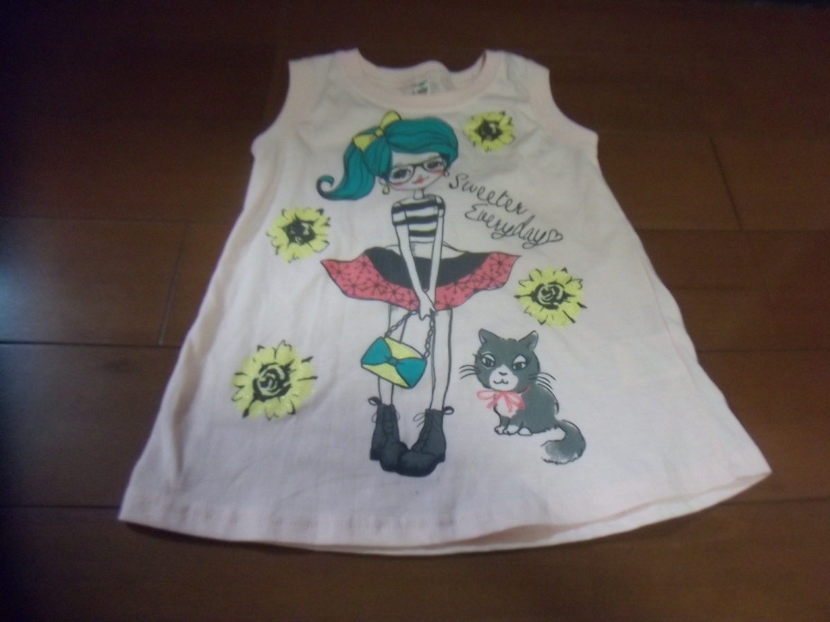 新品 女児 ノースリーブ サイズ100 女の子 ピンク クリックポスト発送可 切手可拍卖