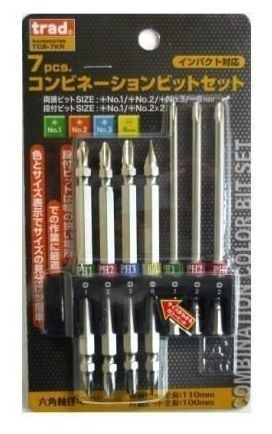 ☆クリックポスト・メール便 送料無料☆ trad 7pcsコンビネーションビットセット TCB-7KR拍卖