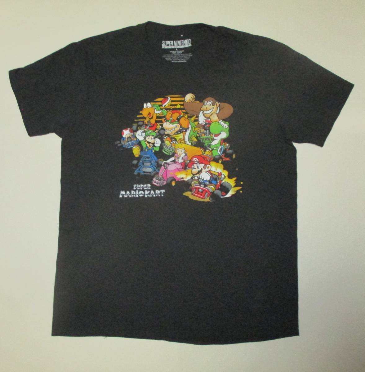 スーパーマリオ カート SUPER MARIO KART NINTENDO 任天堂 Tシャツ メンズL USA古着 ゲーム ブラック 黒拍卖