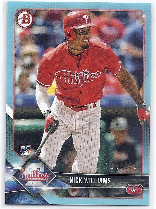 2018 Bowman Nick Williams RC Light Blue /499拍卖