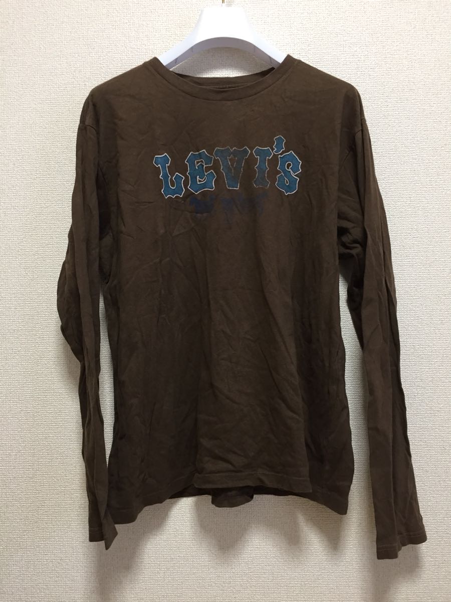 USA古着 Levi's RED TAB リーバイス ロンT Tシャツ カットソー 茶 XL 長袖Tシャツ拍卖