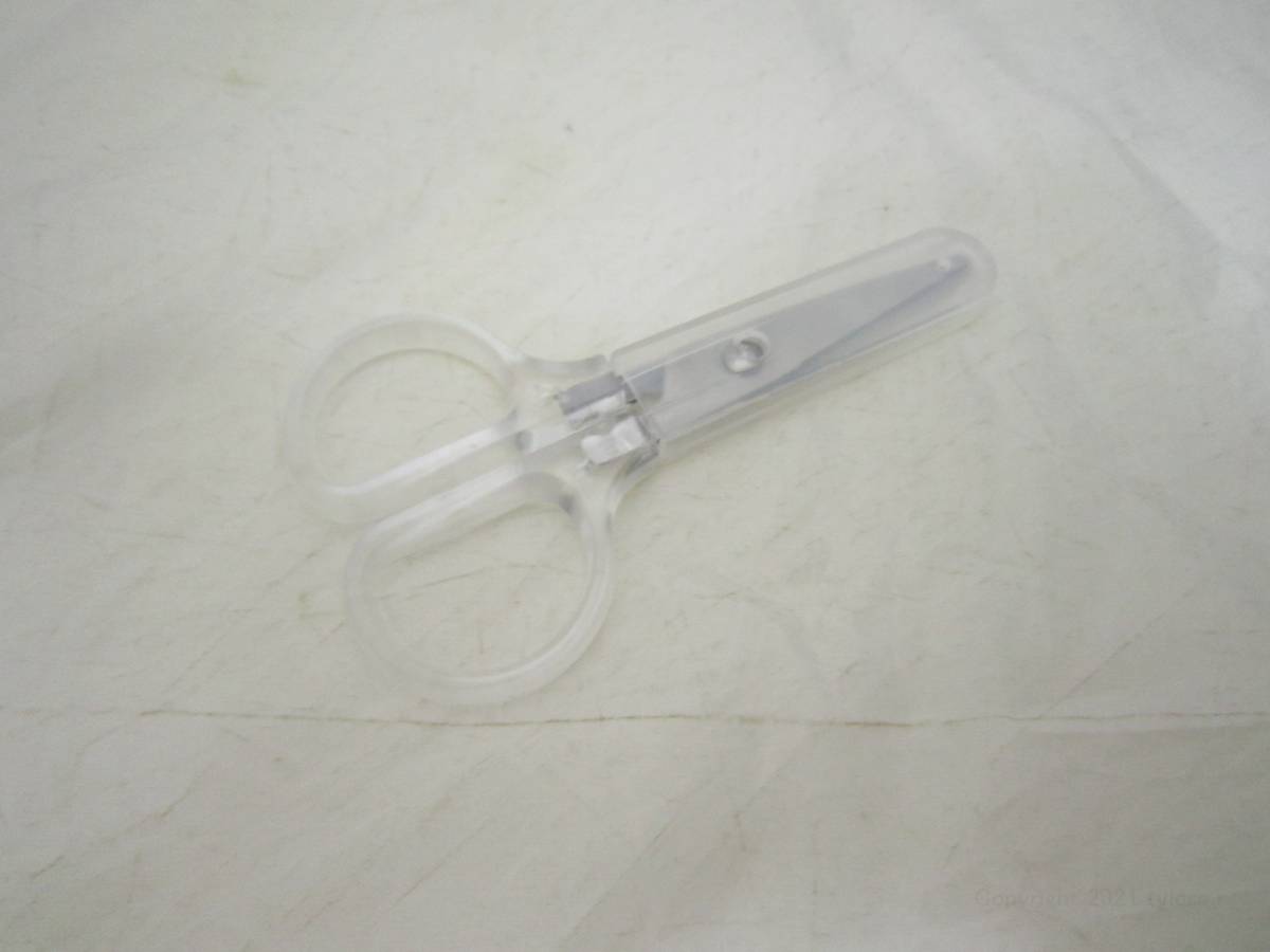 キャップ付クリアはさみ ミニサイズ 長さ約8.9cm 携帯 裁縫 ステンレス鋼 Pu はさみ [iod拍卖