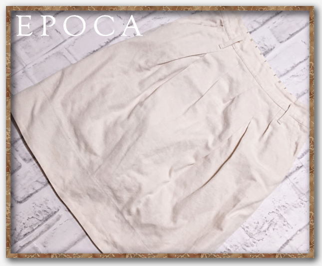 ☆EPOCA エポカ 綿麻スカート オフホワイト☆拍卖