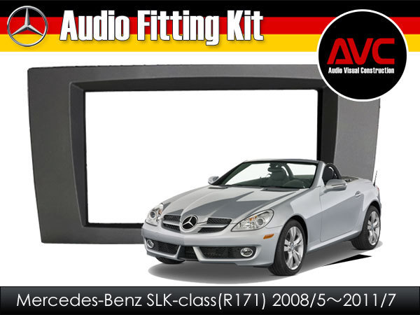 【AVC】2DIN取付キット - ベンツSLKクラス(R171)後期 HDDナビ付車用 ブラックパネル 2008(H20)/5~2011(H23)/7拍卖