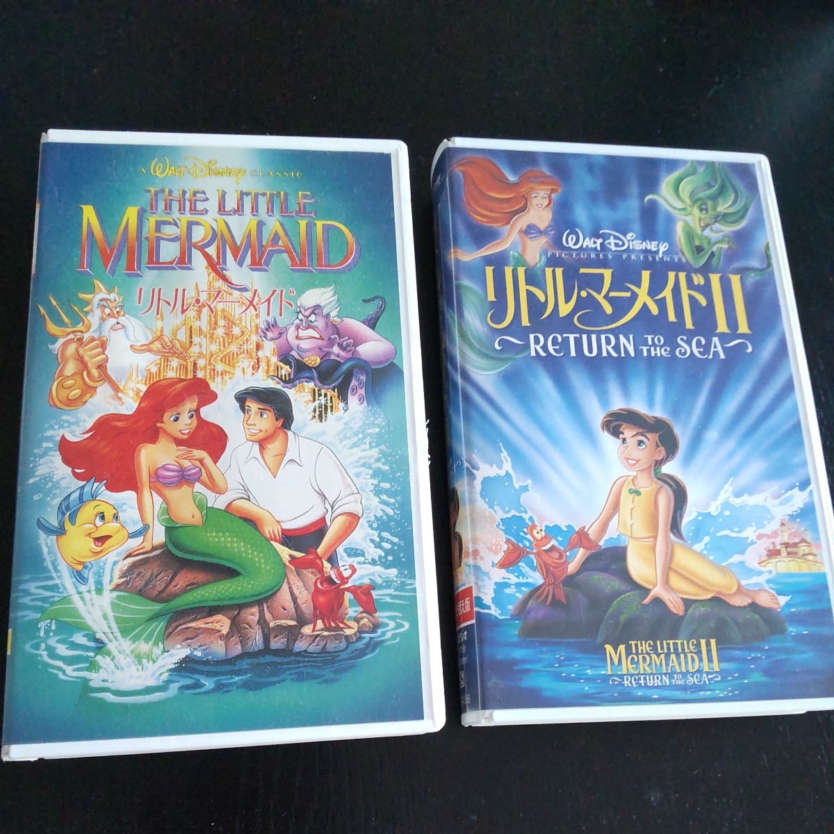ディズニー リトルマーメイドI+II VHS ビデオ 2巻 二か国語版、日本語吹き替え版 Hi-Fi ステレオカラー約82分+75分 アリエル拍卖