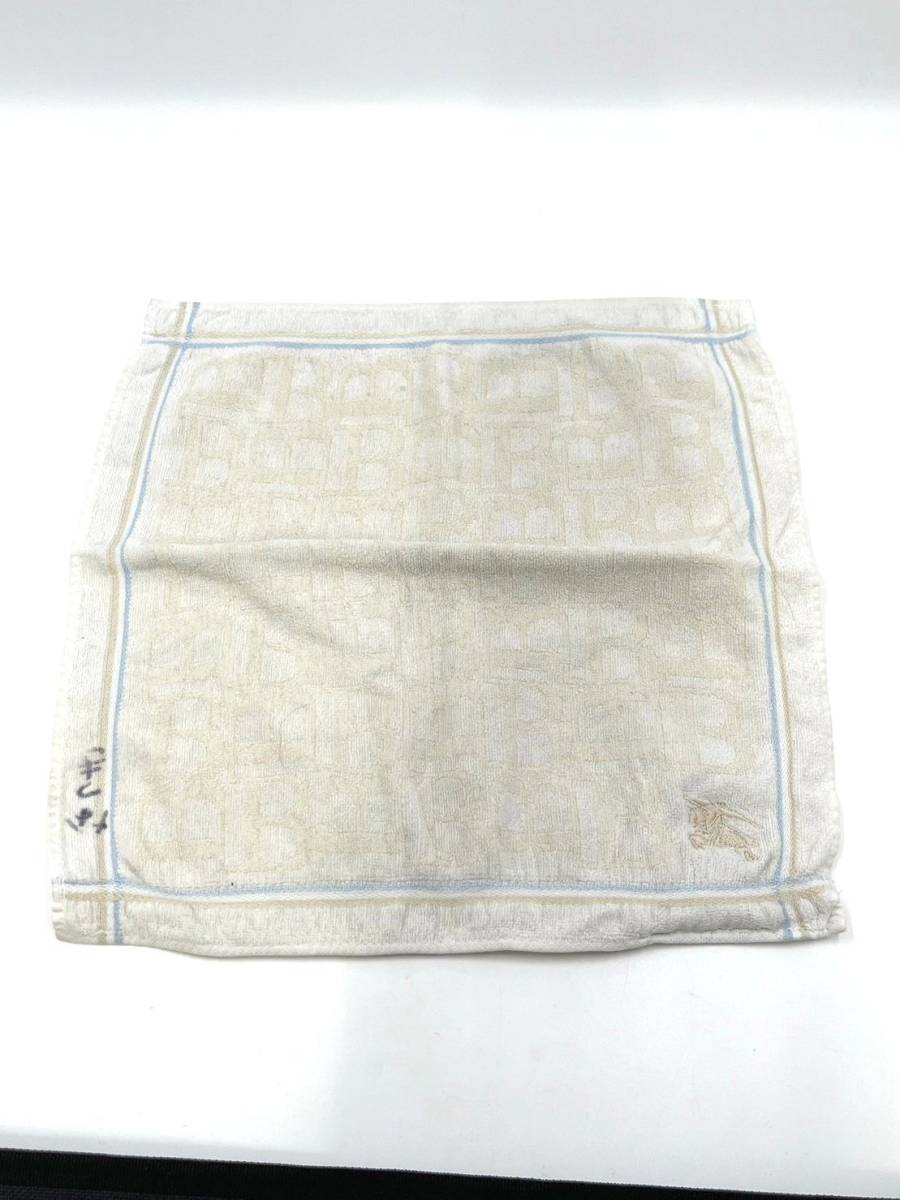 BERBERRY LONDON バーバリー ロンドン ハンカチ ミニタオル Bロゴ柄 コットン 26×26拍卖