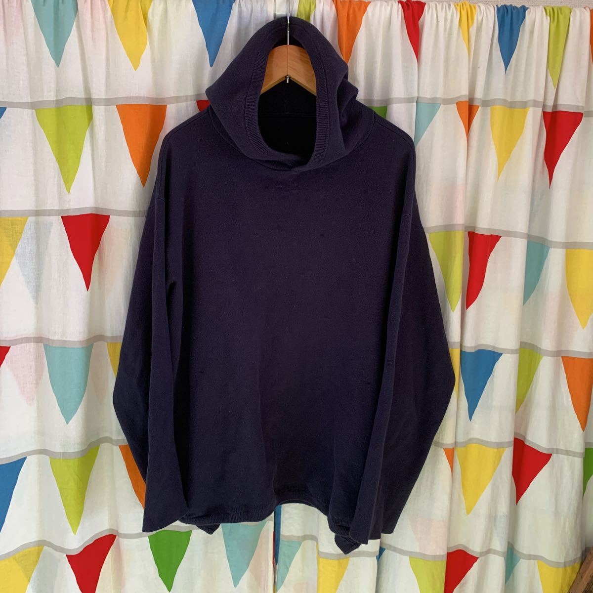 クレプスキュールcrepusculeコットンパーカーサイズFネイビー コットン100%拍卖