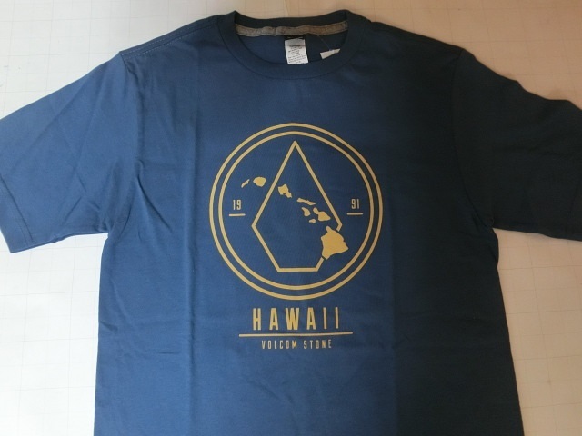 激レア USA購入 【VOLCOM】ボルコム 【GIVEBACK SERIES】【HAWAII VOLCOM STONE 】ハワイ諸島 ロゴプリントTシャツUS Sサイズ 青拍卖