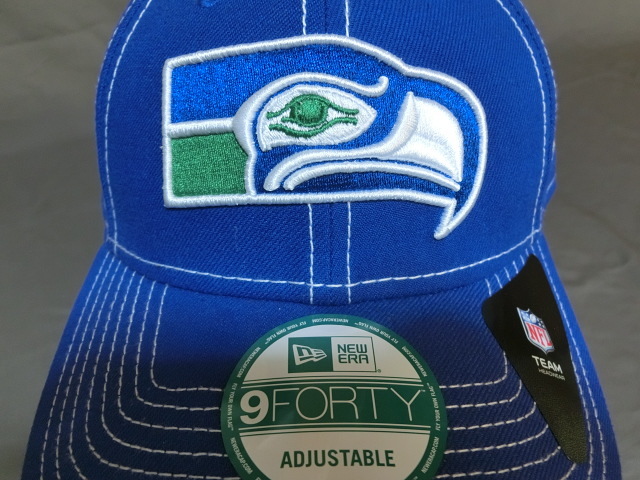 USA購入 【NEWERA】【9FORTY】 NFLアメフト シアトル シーホークス【Seattle Seahawks】TEAM ロゴ刺繍入りキャップ BLUE拍卖