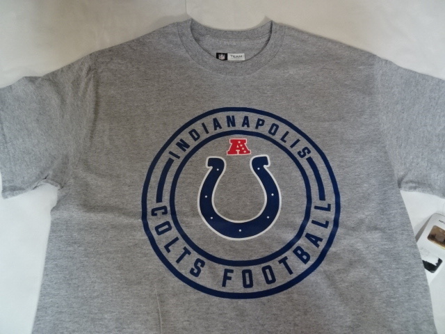 USA購入【NFL TEAM APPAREL】NFLアメフト インディアナポリス コルツ【Indianapolis Colts】 ロゴプリント入りTシャツUS Lサイズ拍卖