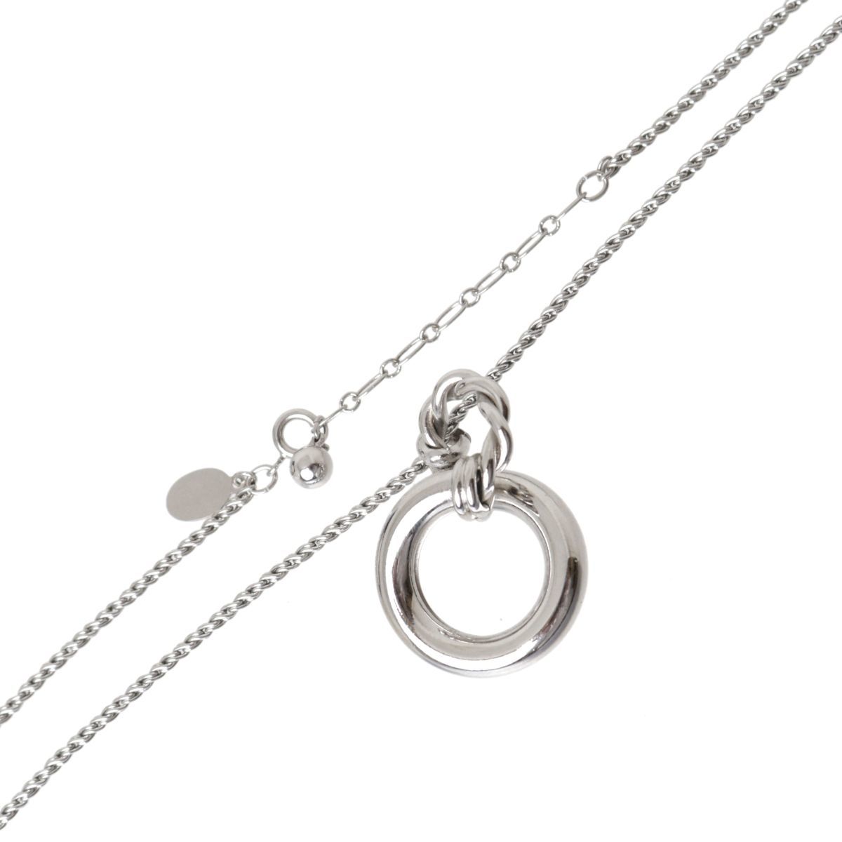 ANNE KLEIN II アンクライン 8の字デザイン トップ ロープチェーン ペンダント シルバー 首周り最大約61cm 重量約20.1g NT Bランク拍卖