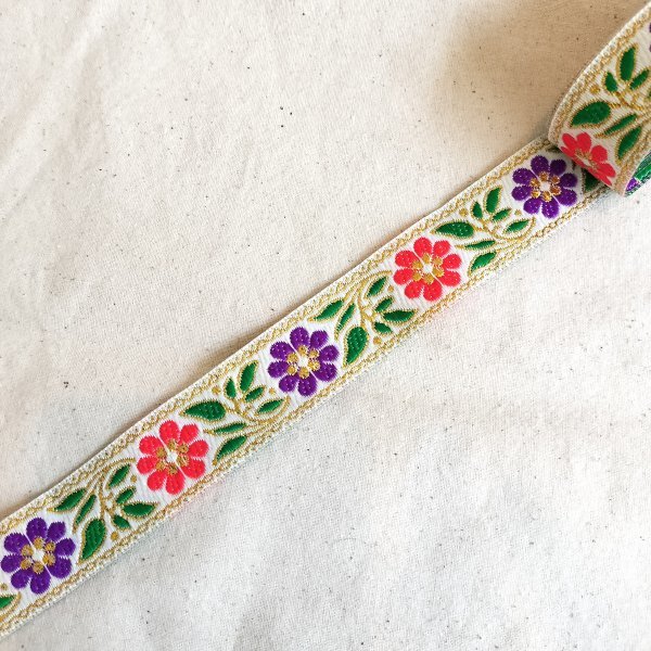 新品&即決◎アジアン刺繍リボン50cm〜E拍卖