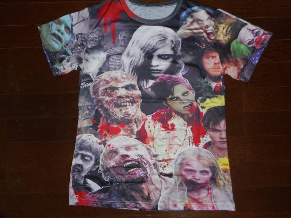 ゾンビムービー コラージュ両面プリントTシャツM拍卖