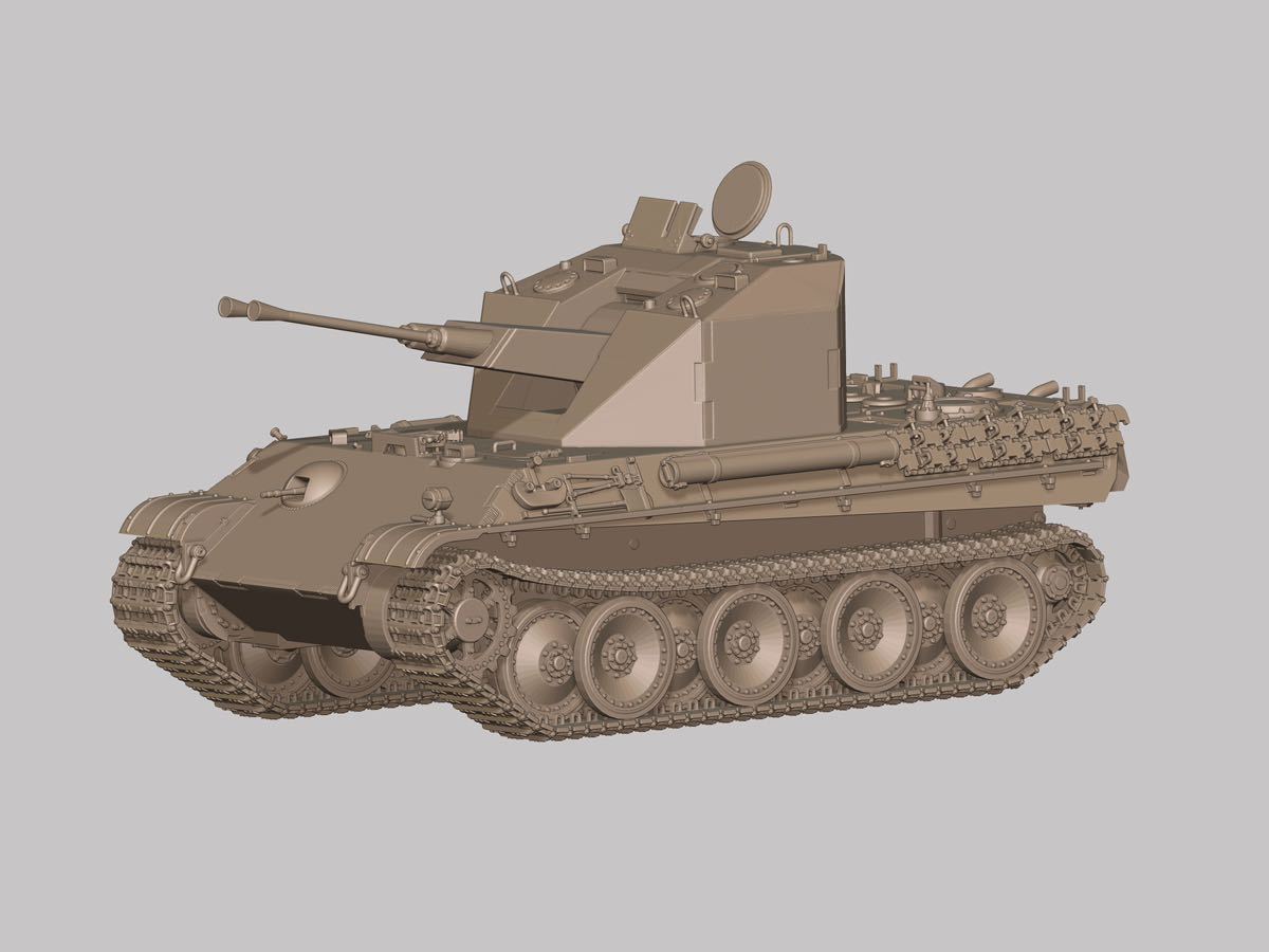 1/144レジンキット 未塗装 WWⅡ ドイツ軍 ケーリアン 対空戦車 キャタピラー2種付き Aワールドタンクミュージアム【同梱可】230527拍卖