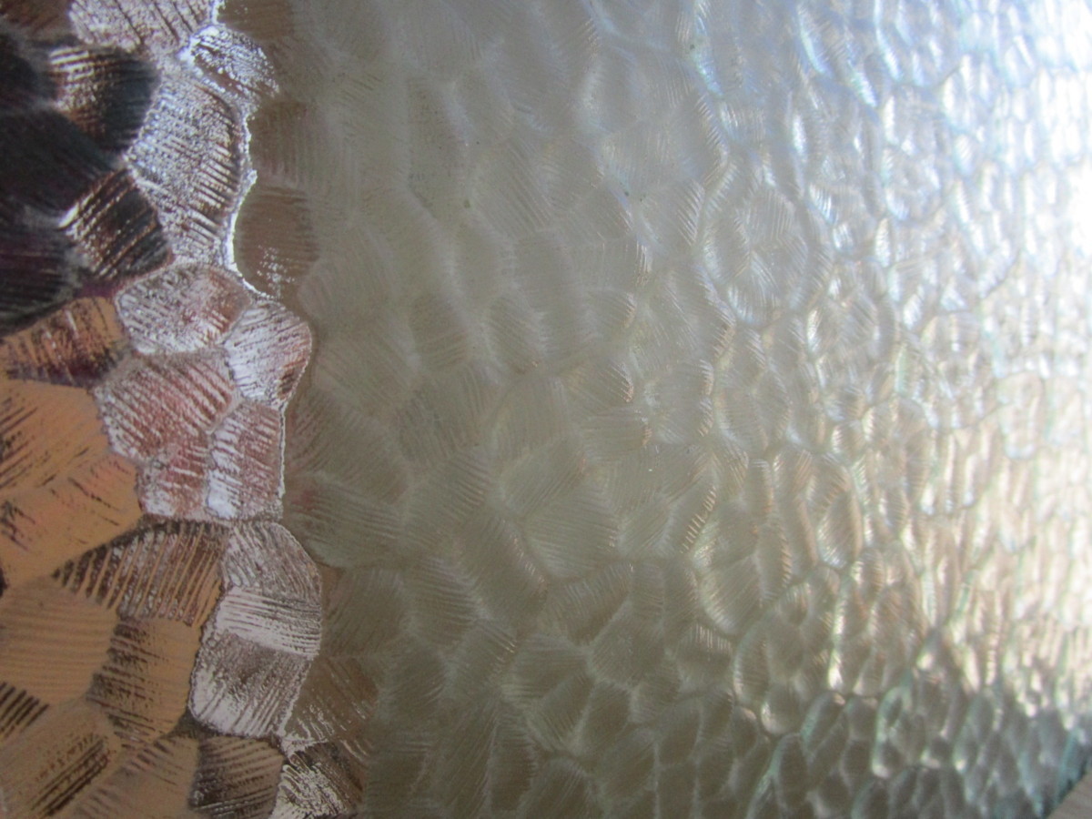 9080108■ガラス■石目■板ガラス■レトロ硝子■203mm×200mm×4mm拍卖