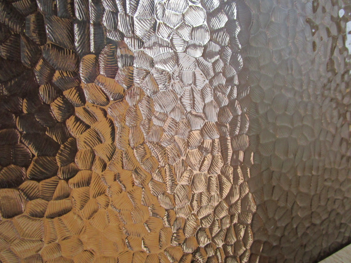 9080714■ガラス■板ガラス■ブロンズ■石目■レトロ硝子■237mm×350mm×4mm拍卖