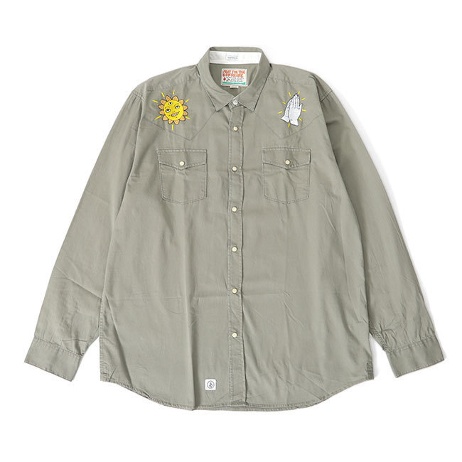 VOLCOM ボルコム 刺繍入り ベトナム ウエスタンシャツ A0511406 XXL 長袖シャツ メンズ拍卖