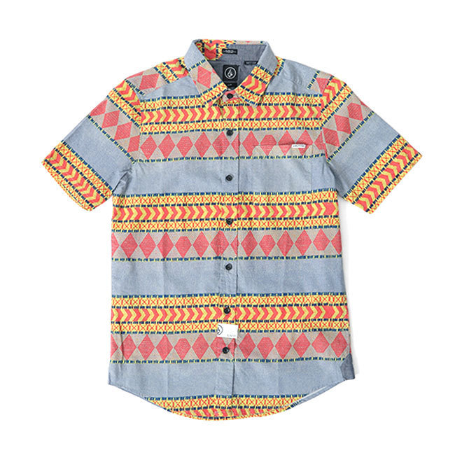 VOLCOM ボルコム メキシカンボーダーシャツ A0411406 XS 柄シャツ 半袖シャツ メンズ拍卖