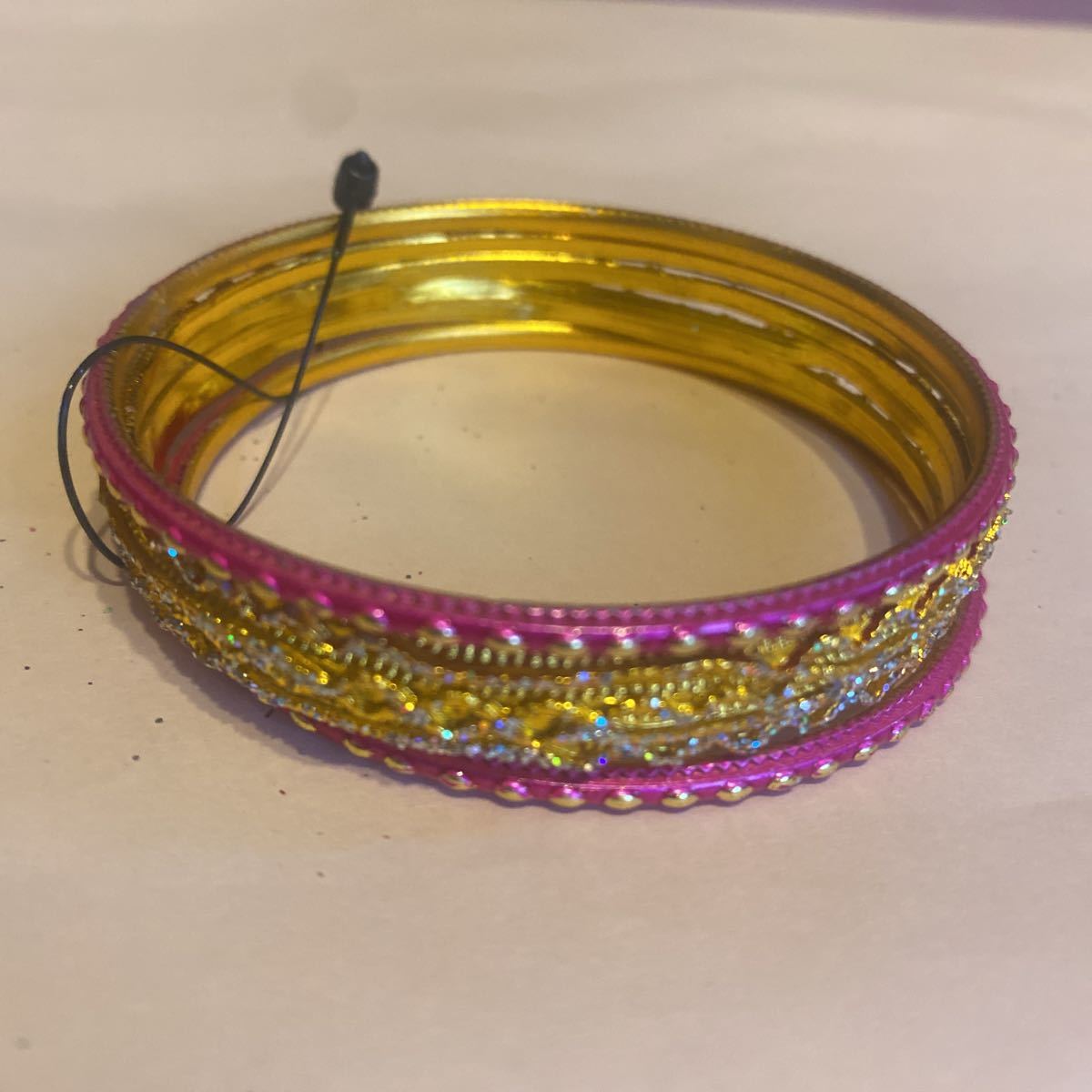 最終値下げ!インド製☆メタル バングルM-26~インド映画を観に行くならマストアイテム 6本セット拍卖