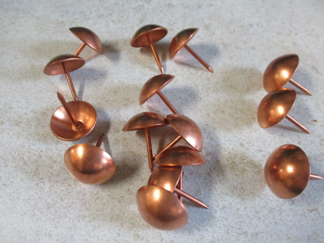 ☆銅太鼓鋲23ミリ(約) 新品 15ケで¥1000から。送料¥185(クリックポスト)拍卖