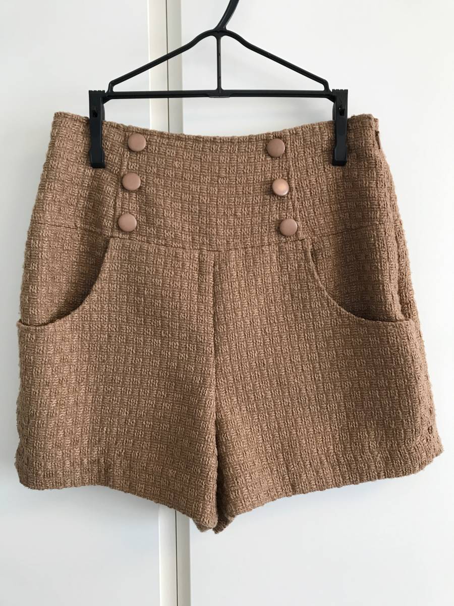 リエンダ rienda ハイウエスト ニットショートパンツ ショーパン ブラウン 茶色 拍卖