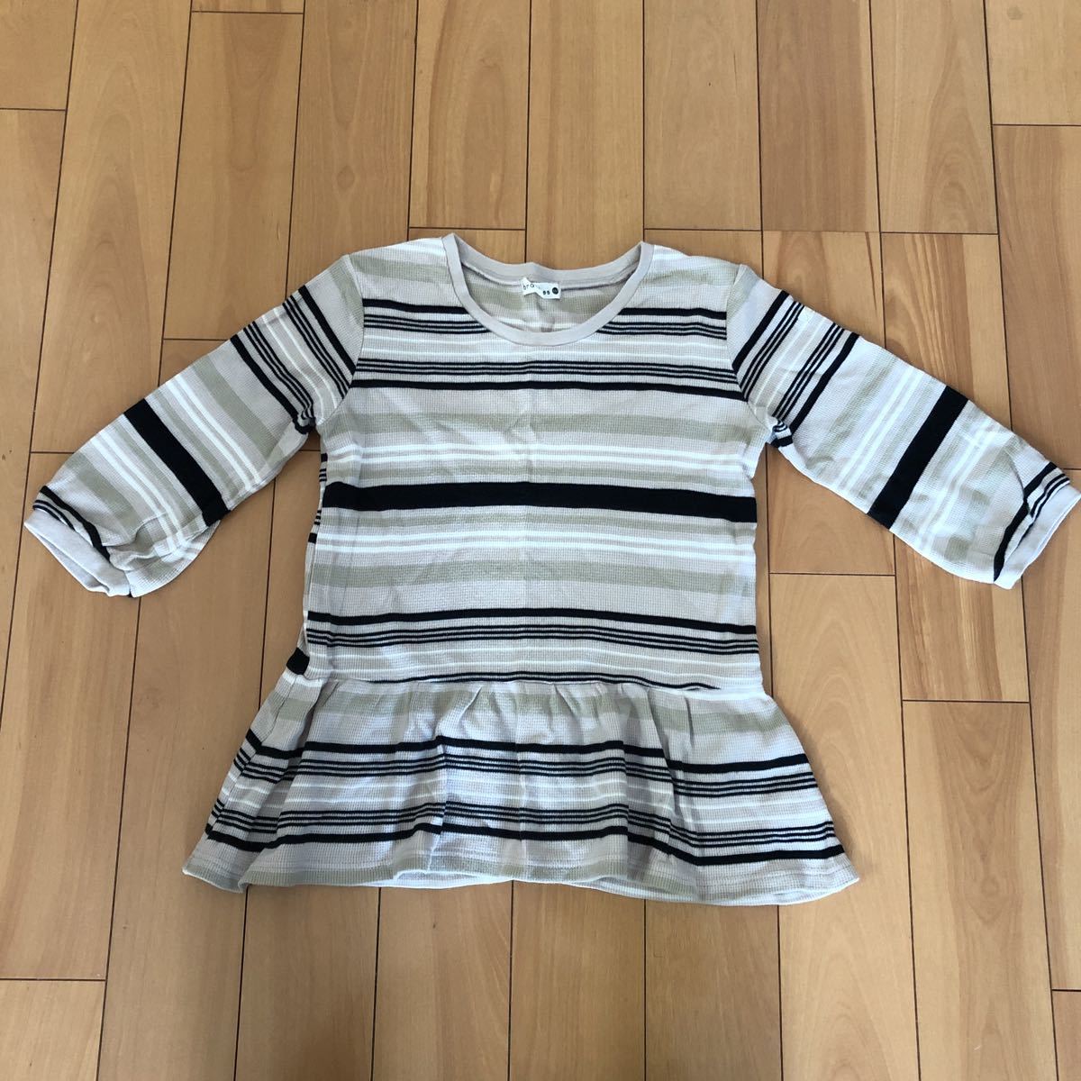 ブランシェス★半袖カットソー★サイズ150cm★女の子 茶色 黒 ベージュ ボーダー拍卖