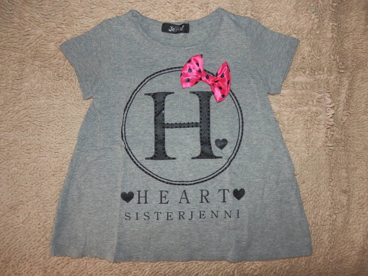 USED品★SISTER JENNI ブラックラインストーン Aライン 半袖カットソー 120拍卖