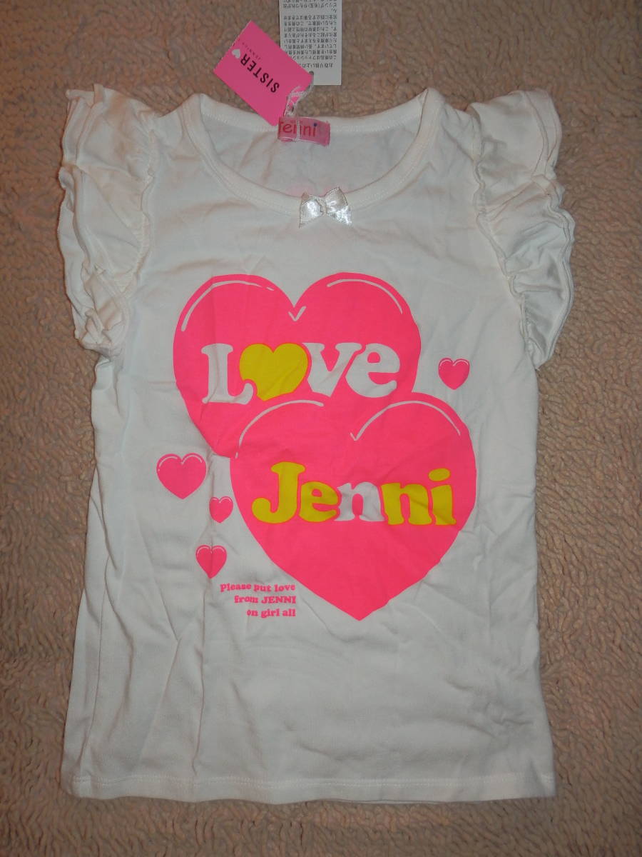 保管品新品★SISTER JENNI ミニリボン付き フリル袖 Tシャツ 140 ホワイト拍卖