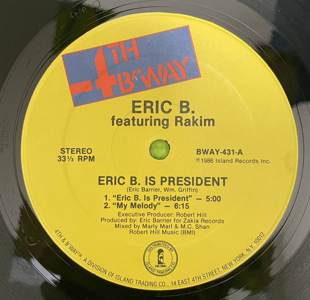 HIPHOP Record ヒップホップ レコード ERIC B RAKIM ERIC B. IS PRESIDENT 1986拍卖