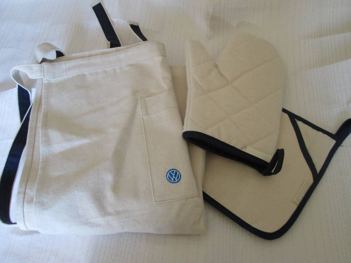 フォルクスワーゲン ノベルティ ギャルソンエプロン、ミトン、鍋敷き 綿拍卖