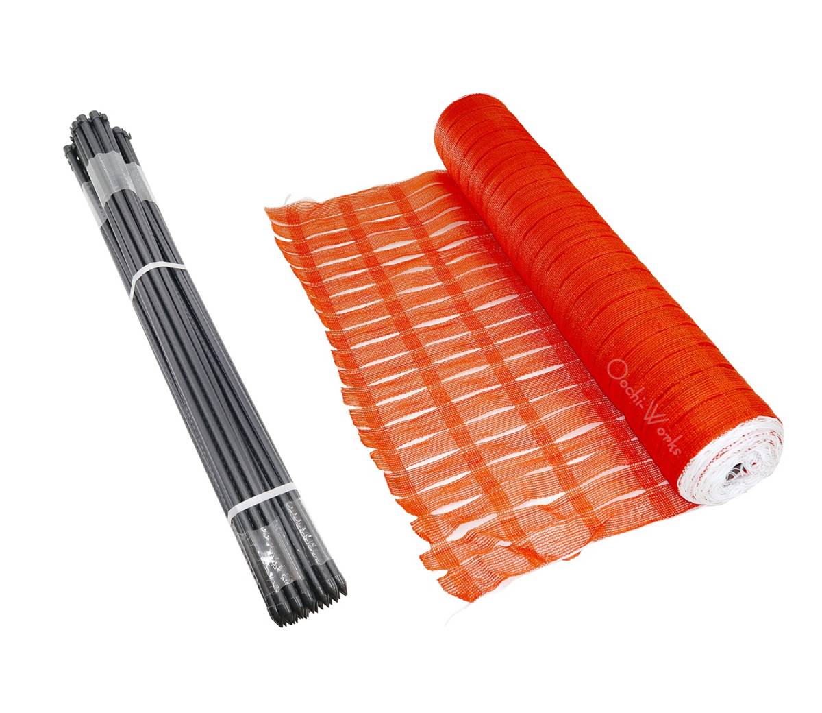 オレンジフェンス 1m×50m 防獣杭 30本付き セット フェンスネット&杭セット オレンジネット ネットフェンス ◆本州四国九州送料無料◆拍卖