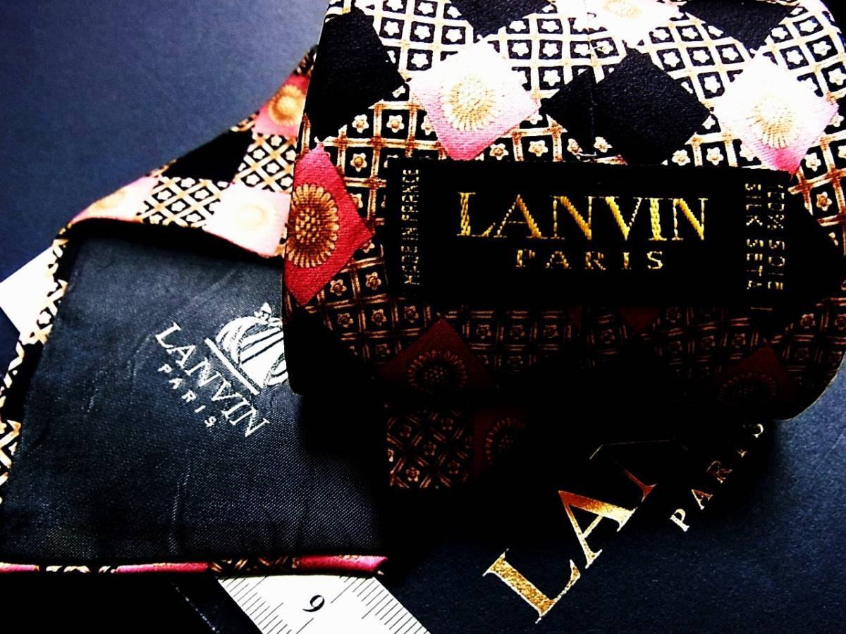 ●美品●SALE3174 ランバン 「夏も快適!人気モデル!超サラサラ シルク100%」ネクタイ●拍卖