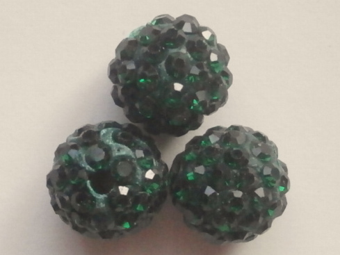 ラインストーン付★ラウンド★10mm★エメラルド拍卖