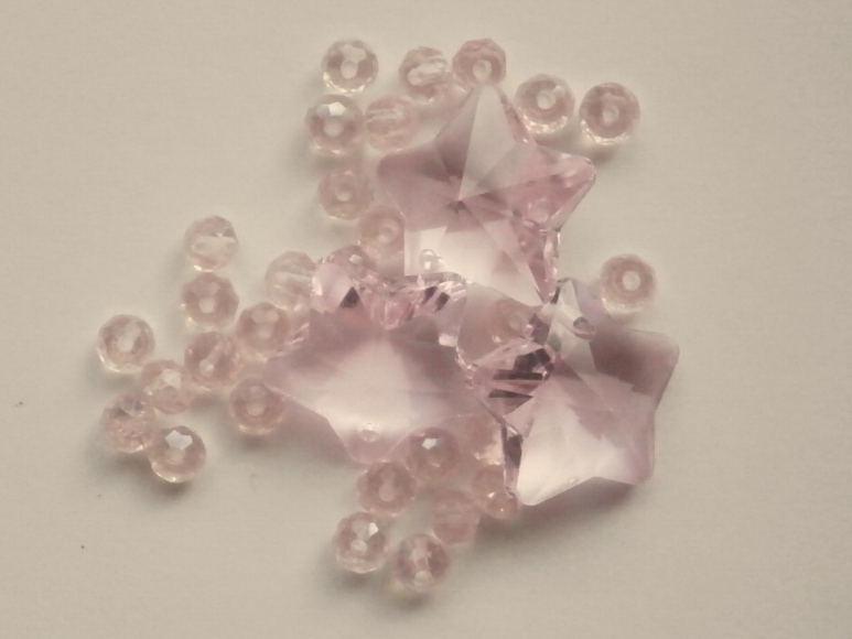 ガラスビーズ★スター★1つ穴★ピンク系★E拍卖