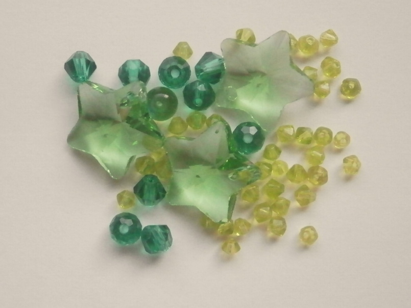 ガラスビーズ★スター★1つ穴★グリーン系★B拍卖