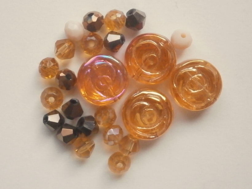 ガラスビーズ★ローズ★タイプ B★ブラウン系★1拍卖