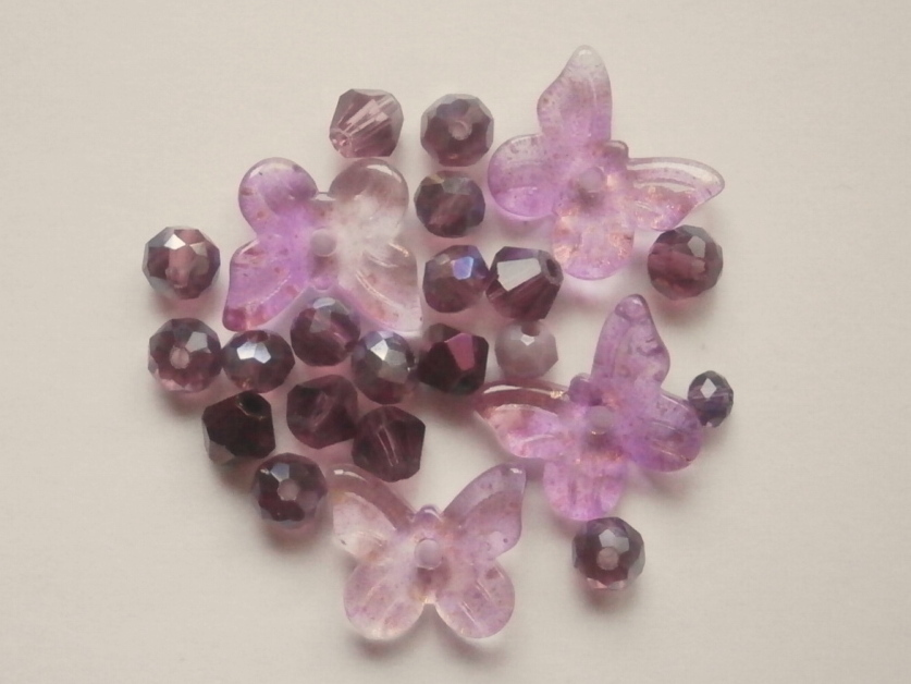 ガラスビーズ★蝶々★タイプ A★パープル系★c拍卖