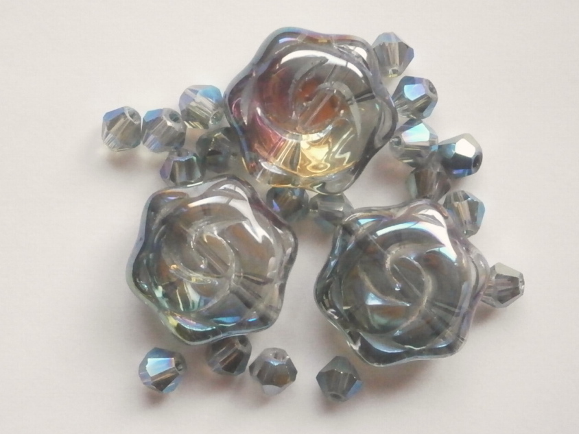 ガラスビーズ★ローズ★モスグリーン系★③拍卖