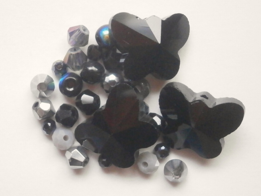 ガラスビーズ★蝶々★タイプ C★ブラック系★D拍卖