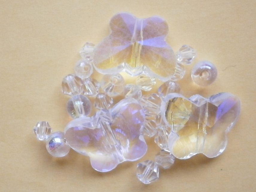 ガラスビーズ★蝶々★タイプ C★クリア系★F拍卖