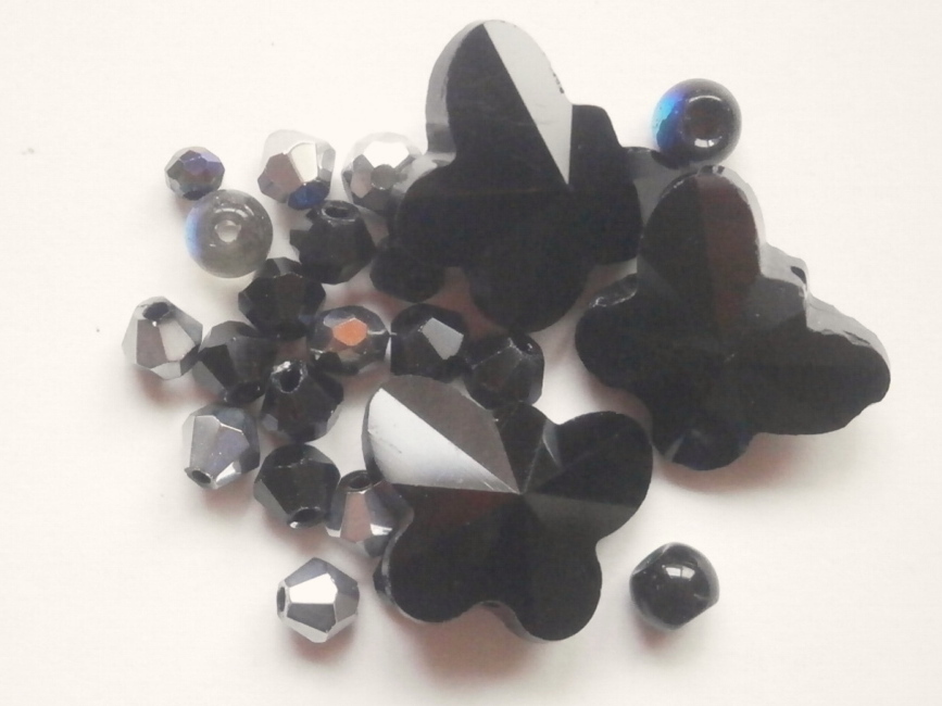 ガラスビーズ★蝶々★タイプ C★ブラック系★B拍卖