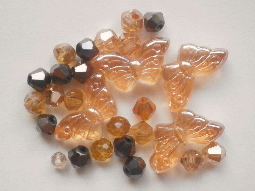 ガラスビーズ★蝶々★タイプ B★ブラウン系★2拍卖