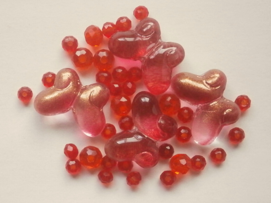 ガラスビーズ★蝶々★タイプ E★レッド系★C拍卖